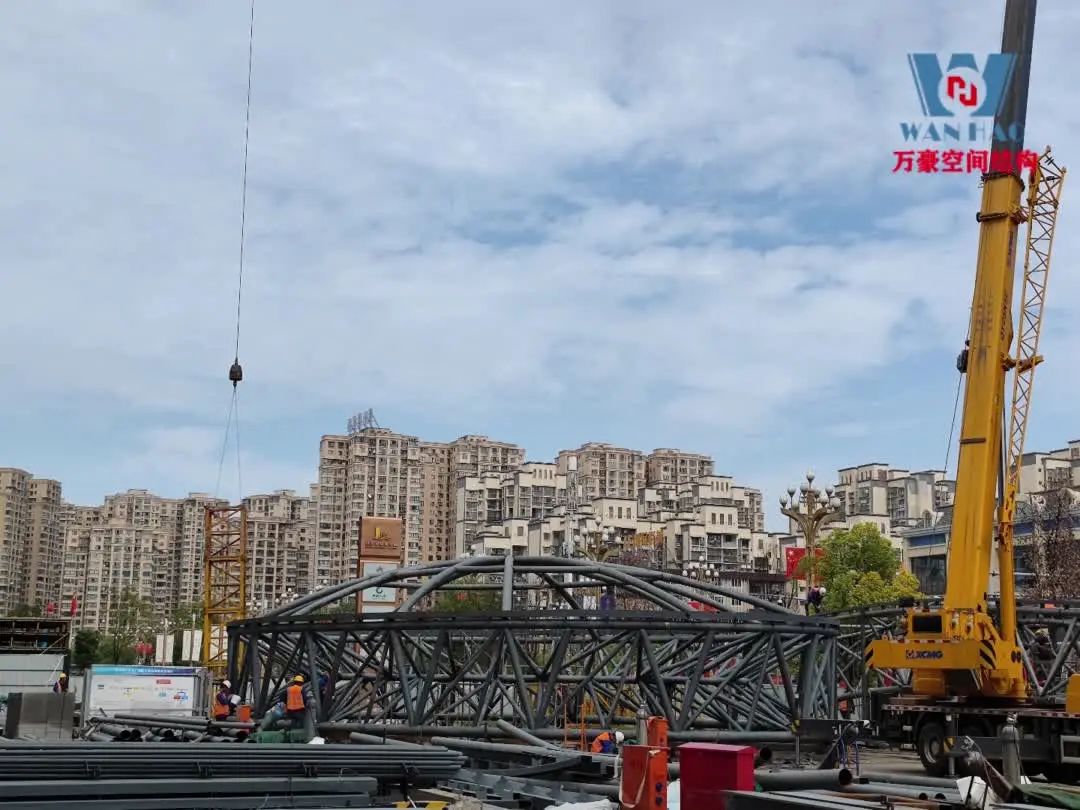 Construction video of ETFE Canopy construction for commercial renovation project of No. 6 Plot of Mingyu Square