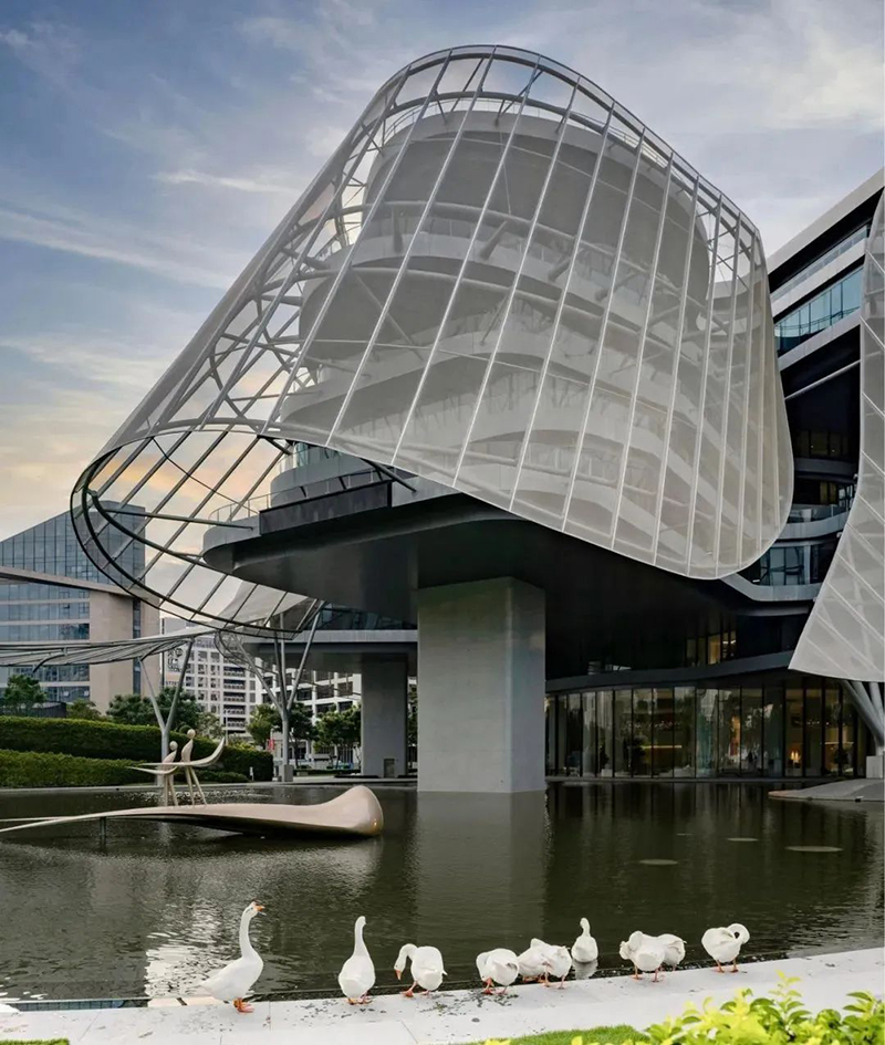 A building with bones and skin