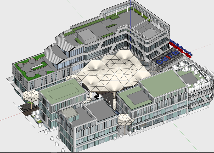 PTFE Roofing For Exhibition Spaces Tensile Membrane Structure with Light Weight Space Steel Structure