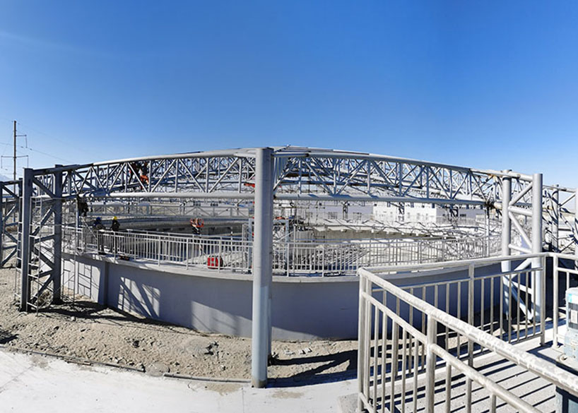 Special-shaped steel structure project of sewage pond in Golmud Industrial Park