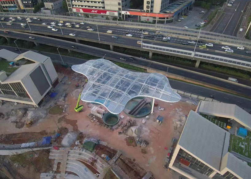 ETFE film tensile architecture for commerical roofing