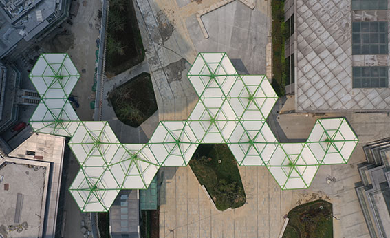 Umbrella-shaped PTFE membrane structure project of Wuxiang Subway Station