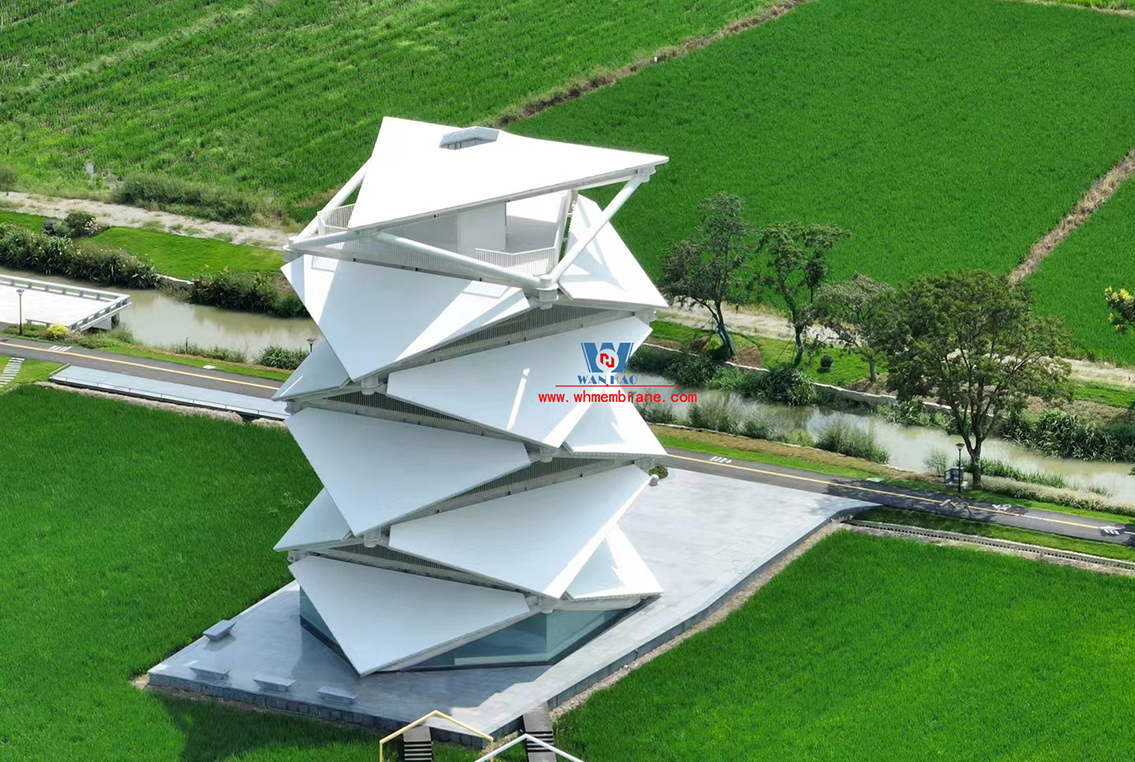 PTFE membrane structure observation tower | Architectural aesthetics on the field