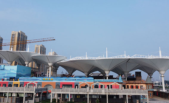 Shangdong liaocheng Wanda Town Colorful Cloud Cable Membrane Structure Project