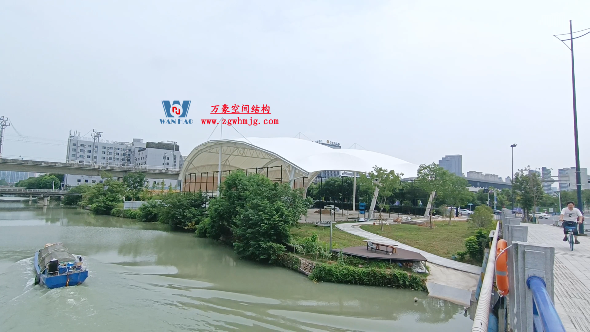 Appreciation of PTFE membrane structure of Greenbelt stadium on the west side of Huimin Road, Wenzhou