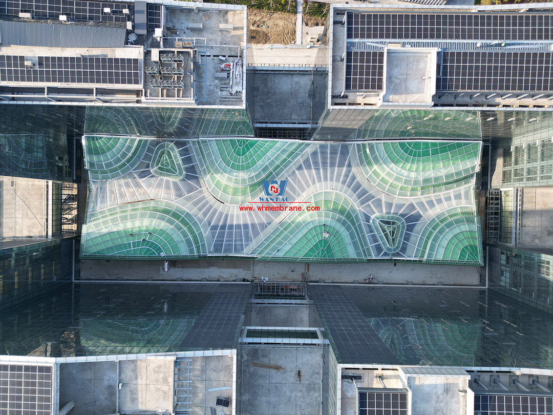 Stunning commercial street membrane structure canopy