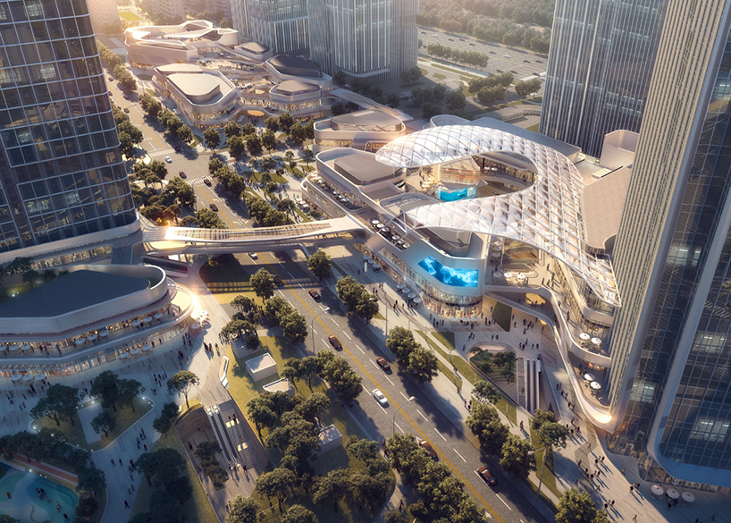 Shaoxing Huafa financial vitality city ETFE membrane structure commercial canopy