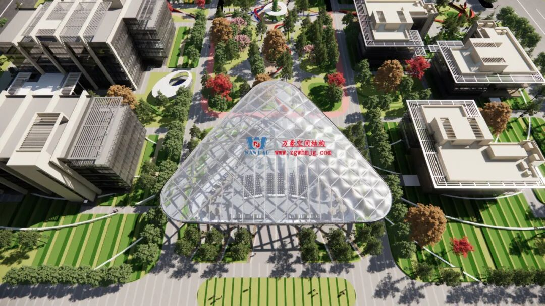 ETFE Membrane Canopy at the Sunken Plaza of Shandong Chemical Research Institute: A Blend of Science and Aesthetics