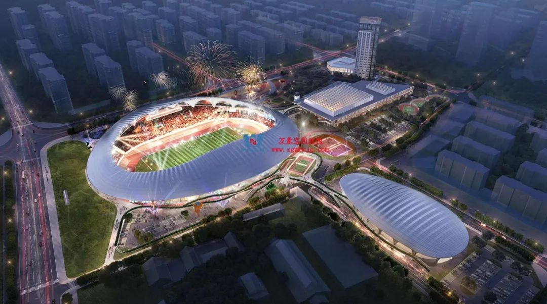 PTFE Tension Membrane Structure Roofing for Shandong Penglai Stadium