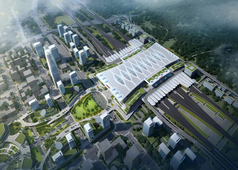 ETFE Tension Structure Membrane Aircushioning for Chongqing East Railway Station
