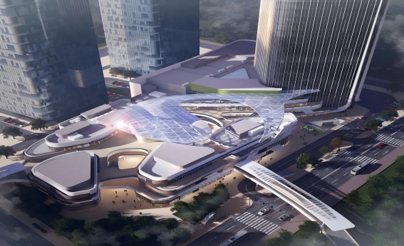 Shaoxing Huafa Financial Vitality City ETFE Membrane Structure Commercial Canopy Project