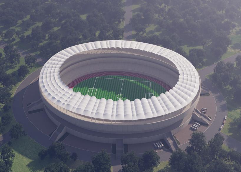 PTFE Steel and Membrane Structure Roofing for Kenya African Cup Football Stadium